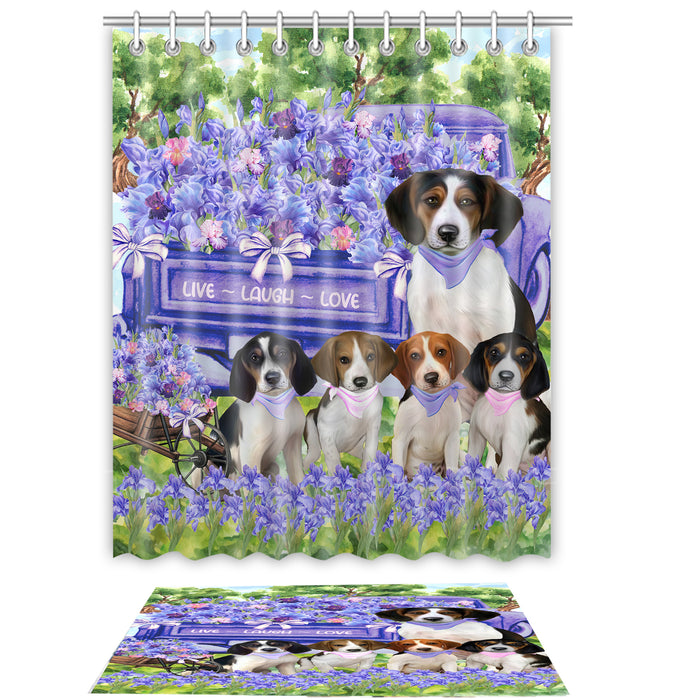 Treeing Walker Coonhound Shower Curtain & Bath Mat Set, Bathroom Decor Curtains with hooks and Rug, Explore a Variety of Designs, Personalized, Custom, Dog Lover's Gifts