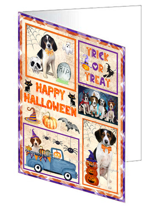 Happy Halloween Trick or Treat Treeing Walker Coonhound Dogs Handmade Artwork Assorted Pets Greeting Cards and Note Cards with Envelopes for All Occasions and Holiday Seasons GCD76643