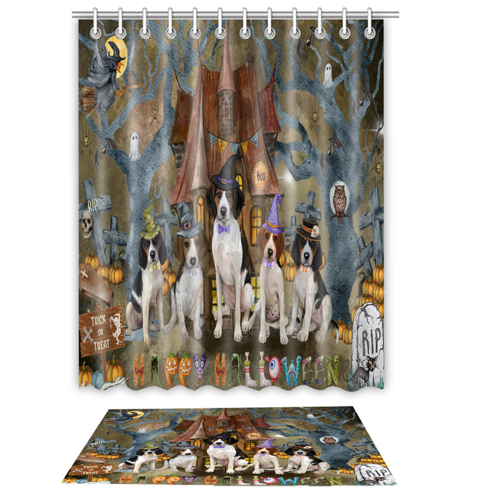 Treeing Walker Coonhound Shower Curtain & Bath Mat Set: Explore a Variety of Designs, Custom, Personalized, Curtains with hooks and Rug Bathroom Decor, Gift for Dog and Pet Lovers