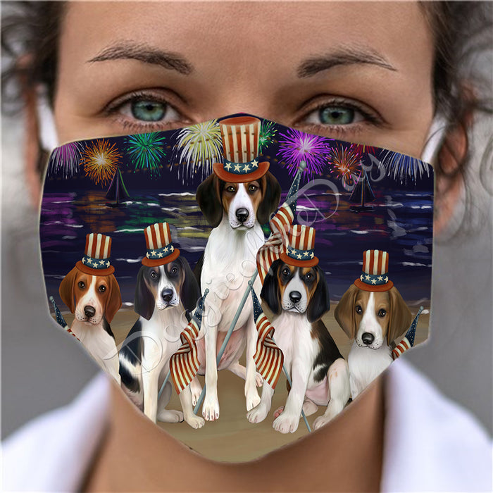 4th of July Independence Day Treeing Walker Coonhound Dogs Face Mask FM49450