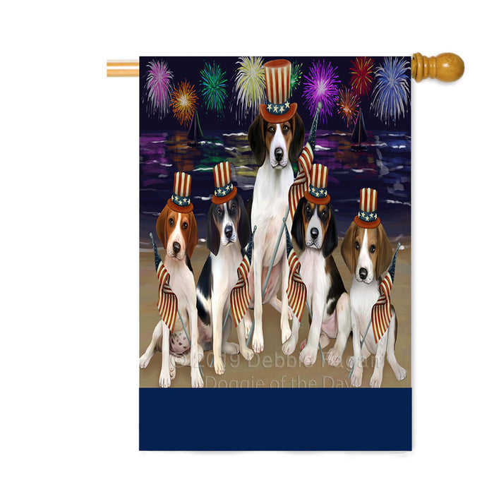 Personalized 4th of July Firework Treeing Walker Coonhound Dogs Custom House Flag FLG-DOTD-A58192