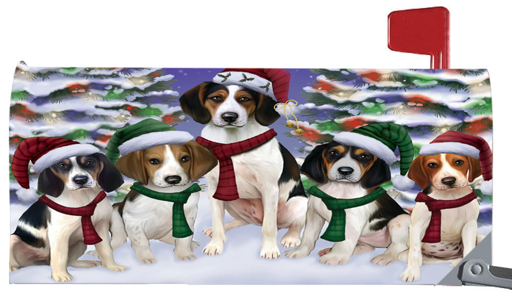 Magnetic Mailbox Cover Treeing Walker Coonhounds Dog Christmas Family Portrait in Holiday Scenic Background MBC48261