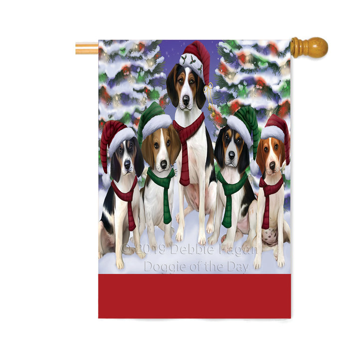 Personalized Christmas Happy Holidays Treeing Walker Coonhound Dogs Family Portraits Custom House Flag FLG-DOTD-A59211