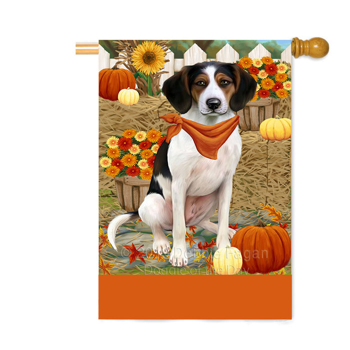 Personalized Fall Autumn Greeting Treeing Walker Coonhound Dog with Pumpkins Custom House Flag FLG-DOTD-A62138
