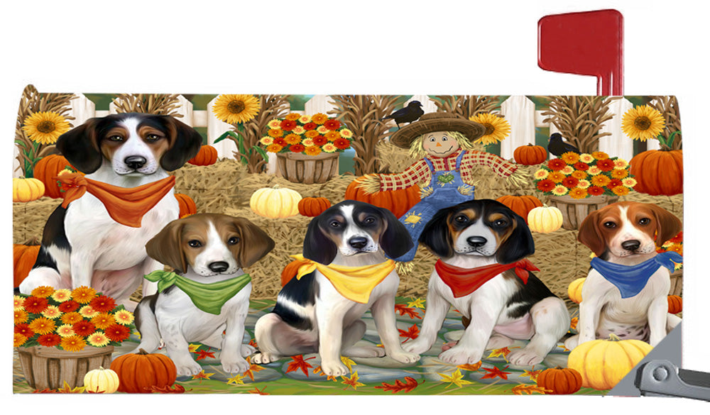 Fall Festive Harvest Time Gathering Treeing Walker Coonhound Dogs 6.5 x 19 Inches Magnetic Mailbox Cover Post Box Cover Wraps Garden Yard Décor MBC49122