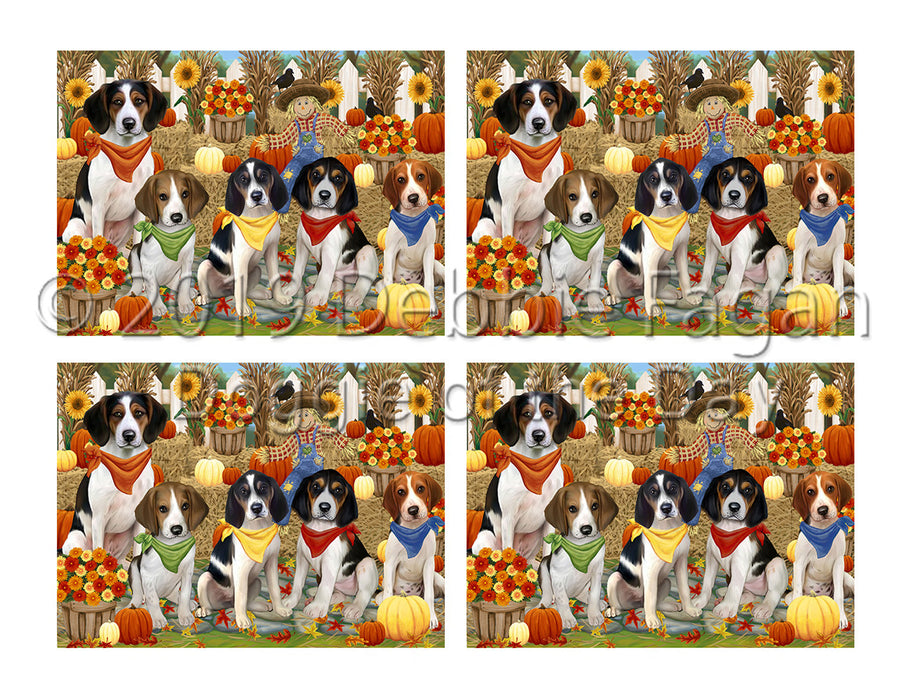 Fall Festive Harvest Time Gathering Treeing Walker Coonhound Dogs Placemat