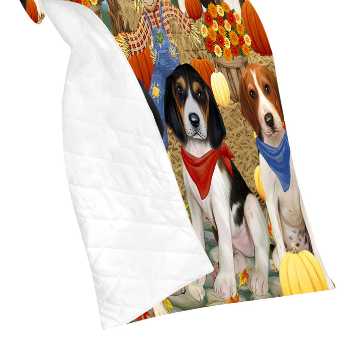 Fall Festive Harvest Time Gathering Treeing Walker Coonhound Dogs Quilt