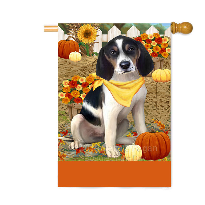 Personalized Fall Autumn Greeting Treeing Walker Coonhound Dog with Pumpkins Custom House Flag FLG-DOTD-A62140