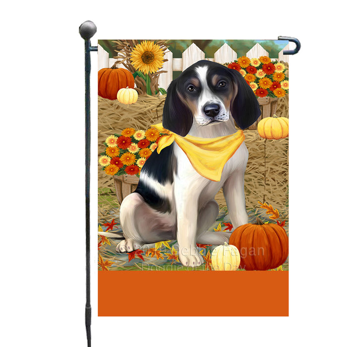 Personalized Fall Autumn Greeting Treeing Walker Coonhound Dog with Pumpkins Custom Garden Flags GFLG-DOTD-A62084