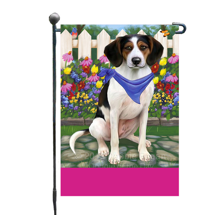 Personalized Spring Floral Treeing Walker Coonhound Dog Custom Garden Flags GFLG-DOTD-A63025