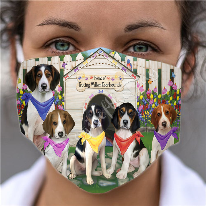 Spring Dog House Treeing Walker Coonhound Dogs Face Mask FM48841
