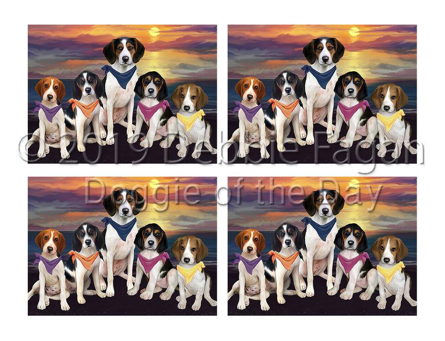 Family Sunset Portrait Treeing Walker Coonhound Dogs Placemat