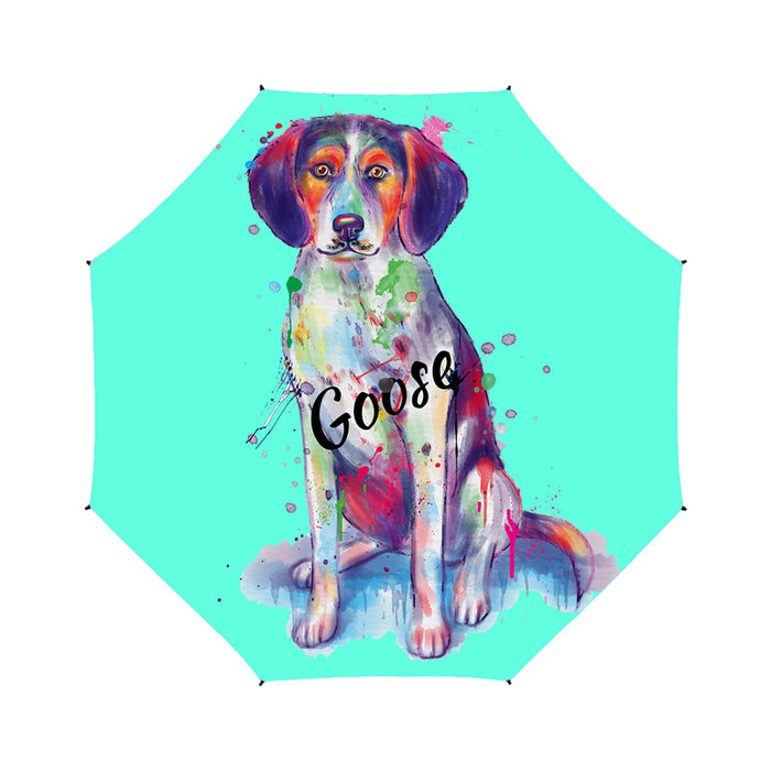 Custom Pet Name Personalized Watercolor Treeing Walker Coonhound DogSemi-Automatic Foldable Umbrella