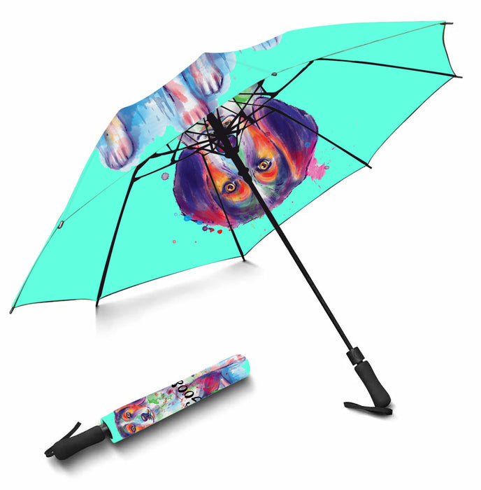 Custom Pet Name Personalized Watercolor Treeing Walker Coonhound DogSemi-Automatic Foldable Umbrella