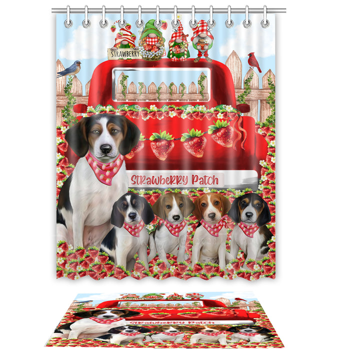 Treeing Walker Coonhound Shower Curtain with Bath Mat Set, Custom, Curtains and Rug Combo for Bathroom Decor, Personalized, Explore a Variety of Designs, Dog Lover's Gifts