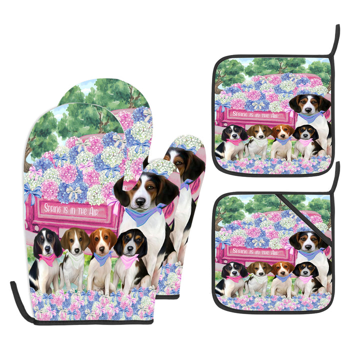 Treeing Walker Coonhound Oven Mitts and Pot Holder Set: Kitchen Gloves for Cooking with Potholders, Custom, Personalized, Explore a Variety of Designs, Dog Lovers Gift