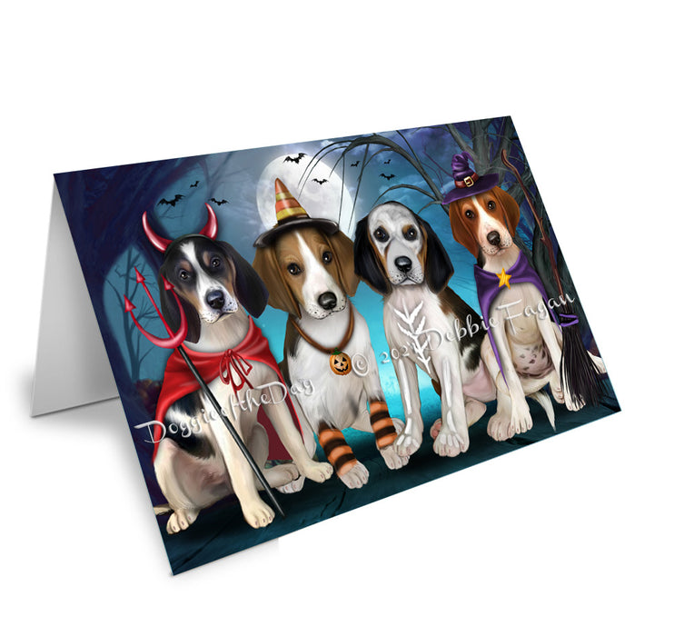 Happy Halloween Trick or Treat Treeing Walker Coonhound Dogs Handmade Artwork Assorted Pets Greeting Cards and Note Cards with Envelopes for All Occasions and Holiday Seasons GCD76844