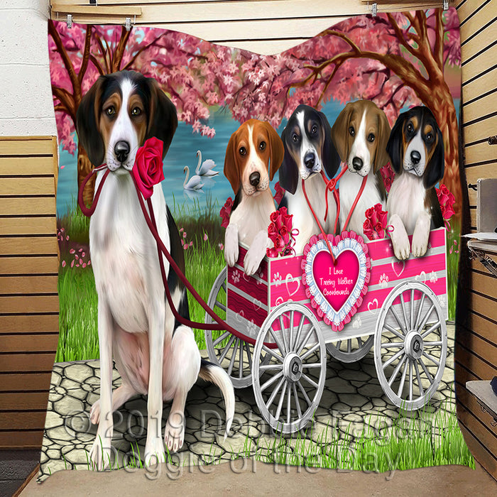 I Love Treeing Walker Coonhound Dogs in a Cart Quilt