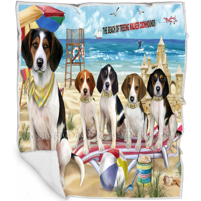 Pet Friendly Beach Treeing Walker Coonhounds Dog Blanket BLNKT66513