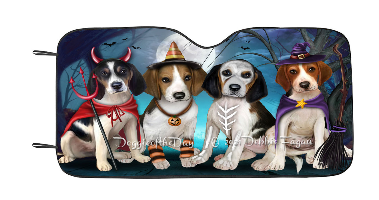 Happy Halloween Trick or Treat Treeing Walker Coonhound Dogs Car Sun Shade Cover Curtain