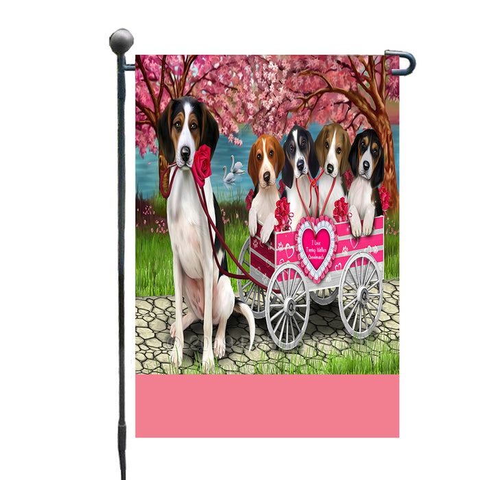 Personalized I Love Treeing Walker Coonhound Dogs in a Cart Custom Garden Flags GFLG-DOTD-A62195