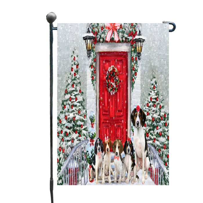 Christmas Holiday Welcome Treeing Walker Coonhound Dogs Garden Flags- Outdoor Double Sided Garden Yard Porch Lawn Spring Decorative Vertical Home Flags 12 1/2"w x 18"h