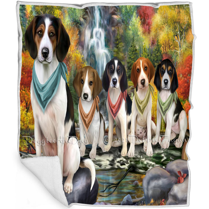 Scenic Waterfall Treeing Walker Coonhounds Dog Blanket BLNKT84468