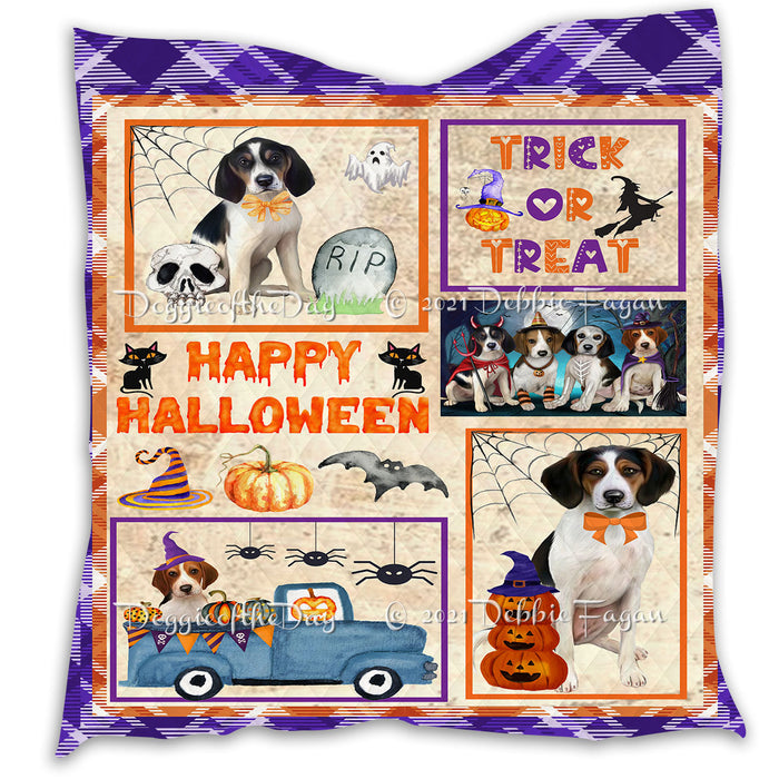 Happy Halloween Trick or Treat Pumpkin Treeing Walker Coonhound Dogs Lightweight Soft Bedspread Coverlet Bedding Quilt QUILT61141