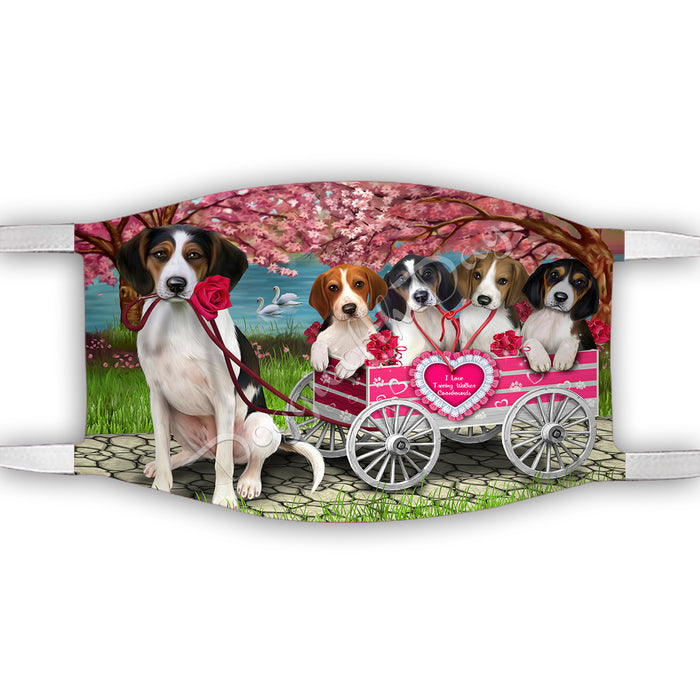I Love Treeing Walker Coonhound Dogs in a Cart Face Mask FM48192