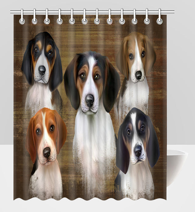 Rustic Treeing Walker Coonhound Dogs Shower Curtain