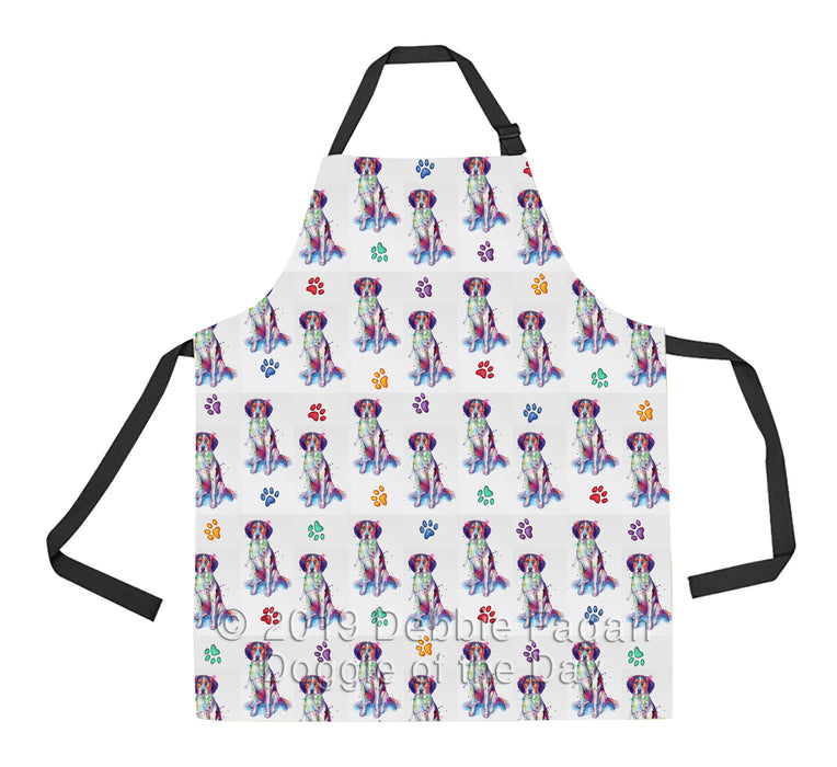 Watercolor Mini Treeing Walker Coonhound Dogs Apron