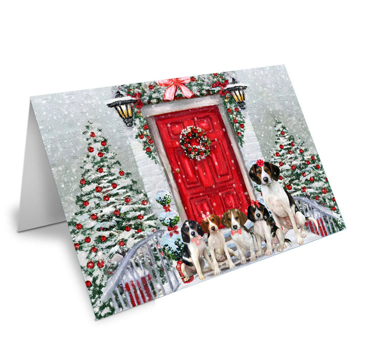 Christmas Holiday Welcome Treeing Walker Coonhound Dog Handmade Artwork Assorted Pets Greeting Cards and Note Cards with Envelopes for All Occasions and Holiday Seasons