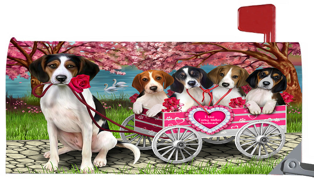I Love Treeing Walker Coonhound Dogs in a Cart Magnetic Mailbox Cover MBC48594