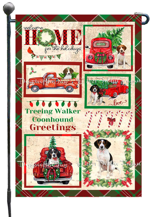 Welcome Home for Christmas Holidays Treeing Walker Coonhound Dogs Garden Flag GFLG67056