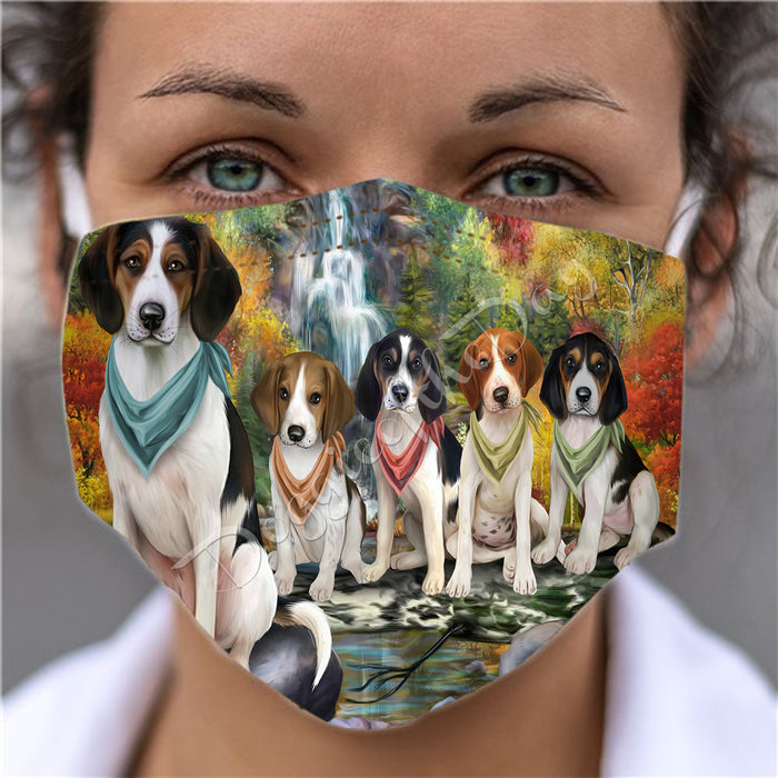 Scenic Waterfall Treeing Walker Coonhound Dogs Face Mask FM49349