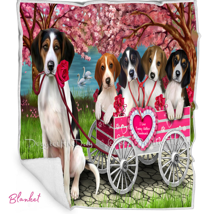 Mother's Day Gift Basket Treeing Walker Coonhound Dogs Blanket, Pillow, Coasters, Magnet, Coffee Mug and Ornament