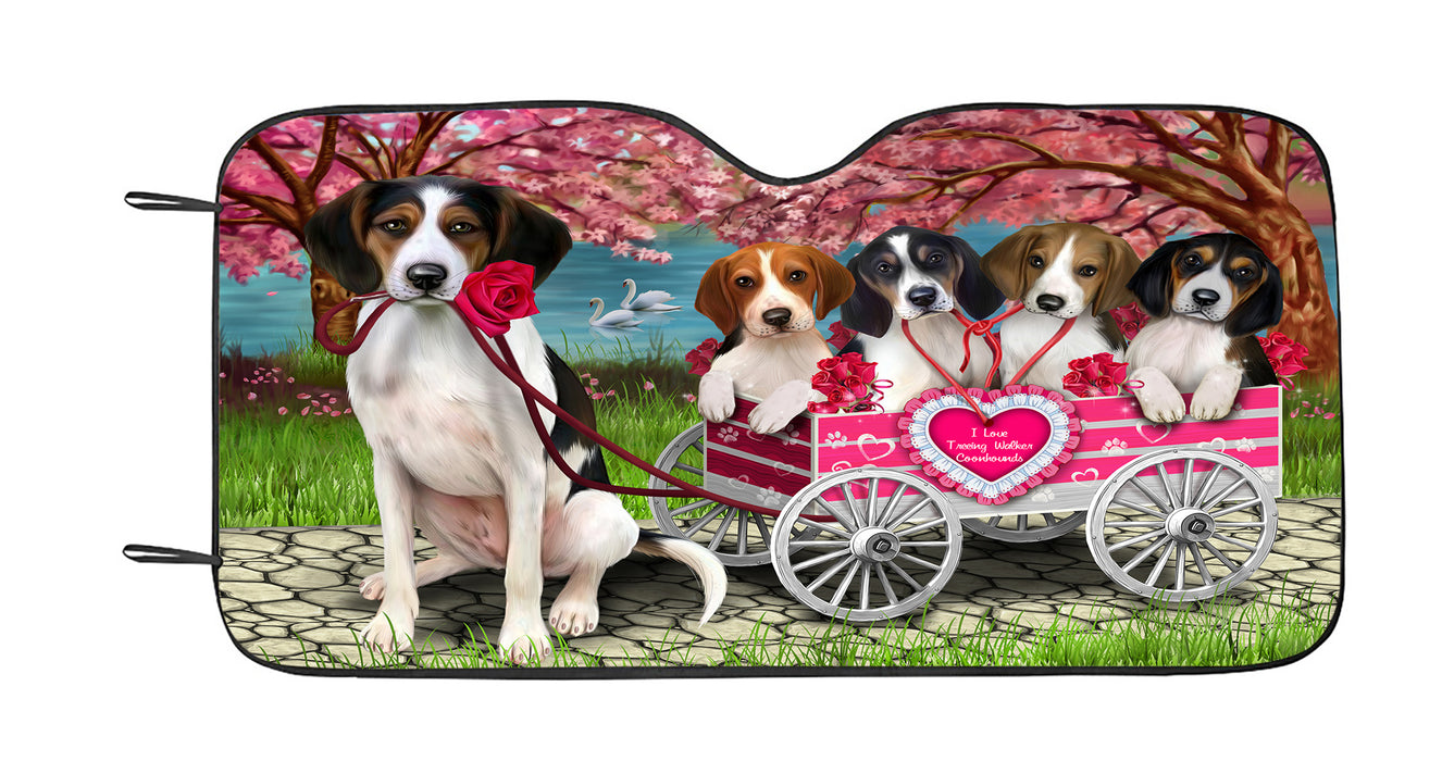 I Love Treeing Walker Coonhound Dogs in a Cart Car Sun Shade