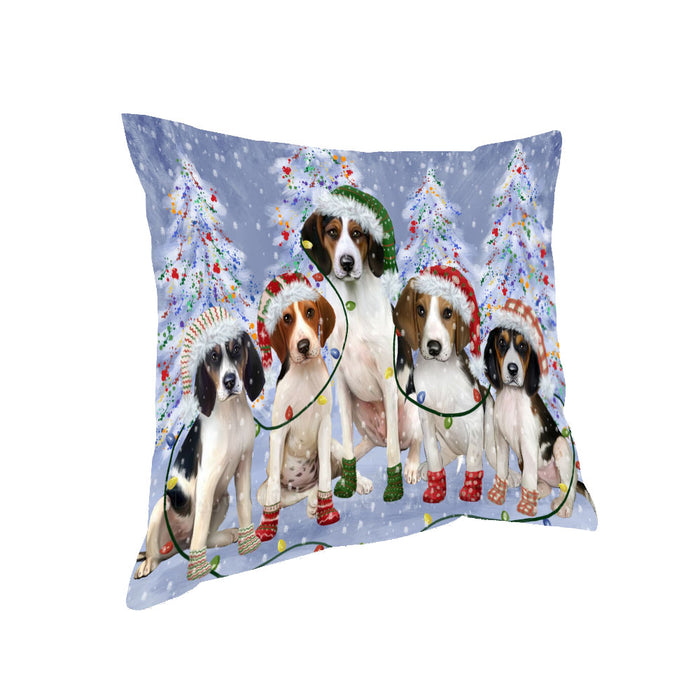 Christmas Lights and Treeing Walker Coonhound Dogs Pillow with Top Quality High-Resolution Images - Ultra Soft Pet Pillows for Sleeping - Reversible & Comfort - Ideal Gift for Dog Lover - Cushion for Sofa Couch Bed - 100% Polyester