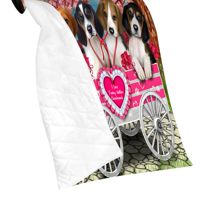 I Love Treeing Walker Coonhound Dogs in a Cart Quilt