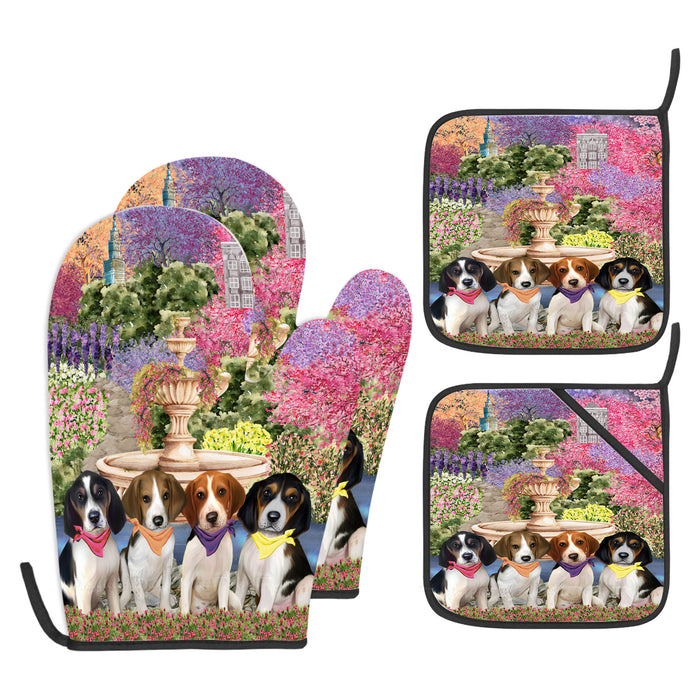 Treeing Walker Coonhound Oven Mitts and Pot Holder Set, Kitchen Gloves for Cooking with Potholders, Explore a Variety of Custom Designs, Personalized, Pet & Dog Gifts