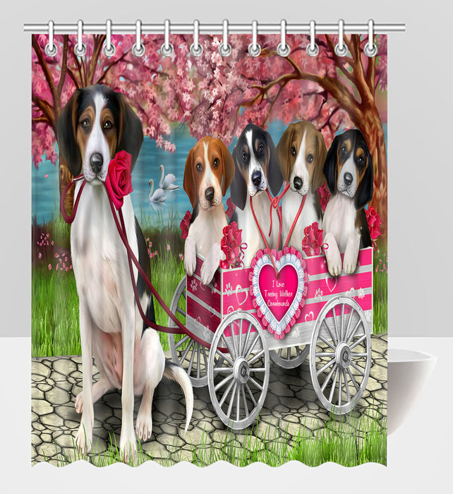 I Love Treeing Walker Coonhound Dogs in a Cart Shower Curtain