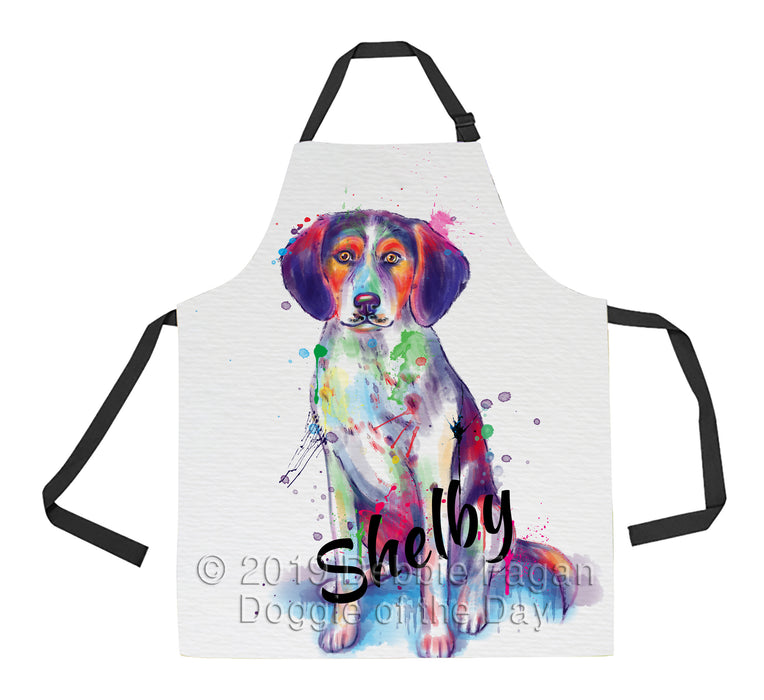 Custom Pet Name Personalized Watercolor Treeing Walker Coonhound Dog Apron