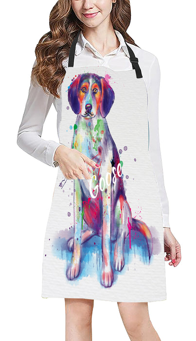 Custom Pet Name Personalized Watercolor Treeing Walker Coonhound Dog Apron