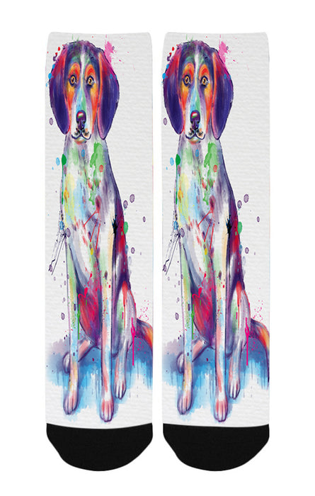 Watercolor Treeing Walker Coonhound Dog Women's Casual Socks