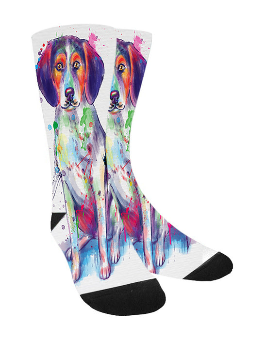 Watercolor Treeing Walker Coonhound Dog Women's Casual Socks