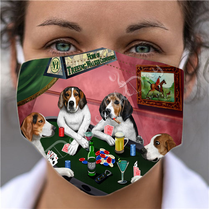 Home of Treeing Walker Coonhound Dogs Playing Poker Face Mask FM49828