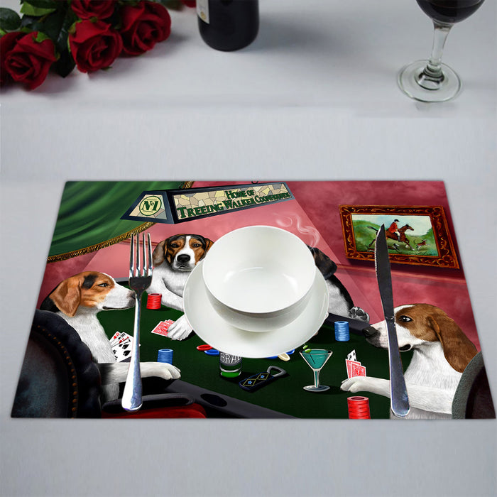 Home of  Treeing Walker Coonhound Dogs Playing Poker Placemat