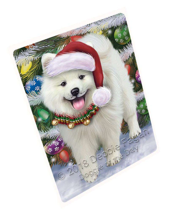 Trotting in the Snow American Eskimo Dog Cutting Board C68502