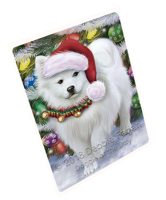 Trotting in the Snow American Eskimo Dog Cutting Board C68505