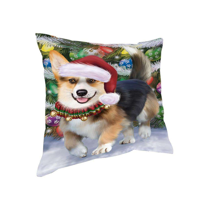 Trotting in the Snow Corgi Dog Pillow PIL75392